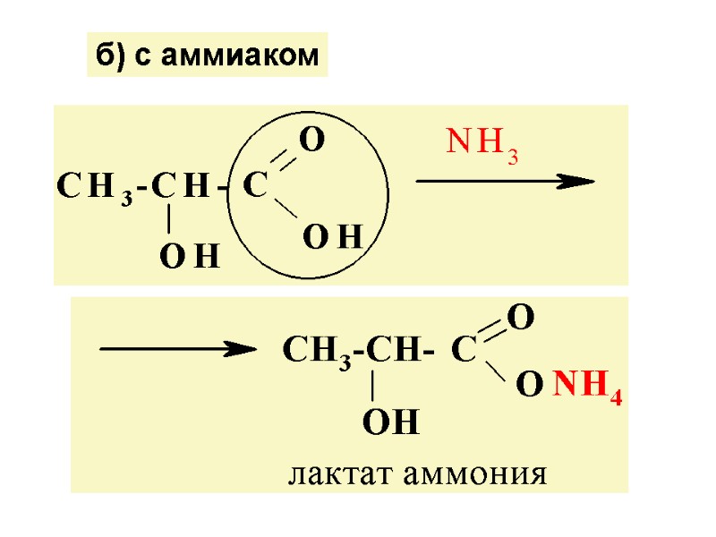 б) с аммиаком
